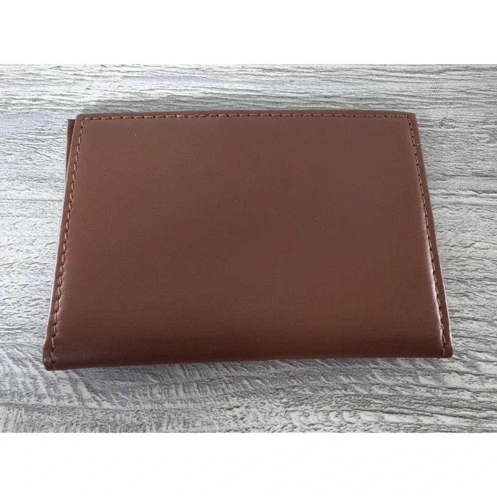 Slim Thin Genuine Leather 2 ID Window Mini Wallet Holder Bifold Driver's License